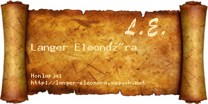 Langer Eleonóra névjegykártya